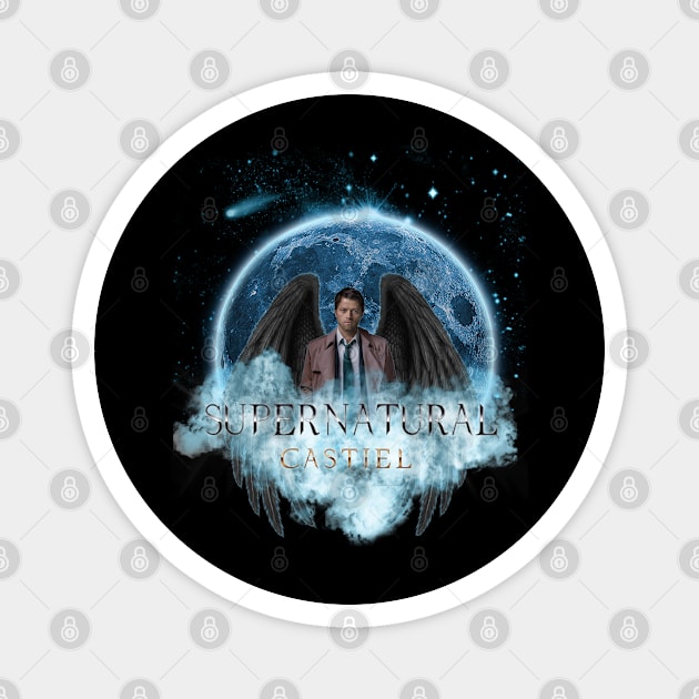 Supernatural Casteil Blue Moon Dream Catcher Magnet by Ratherkool